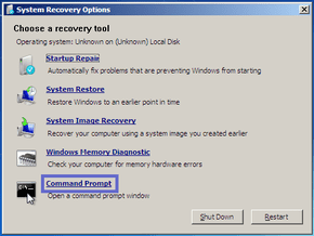System Recovery Options