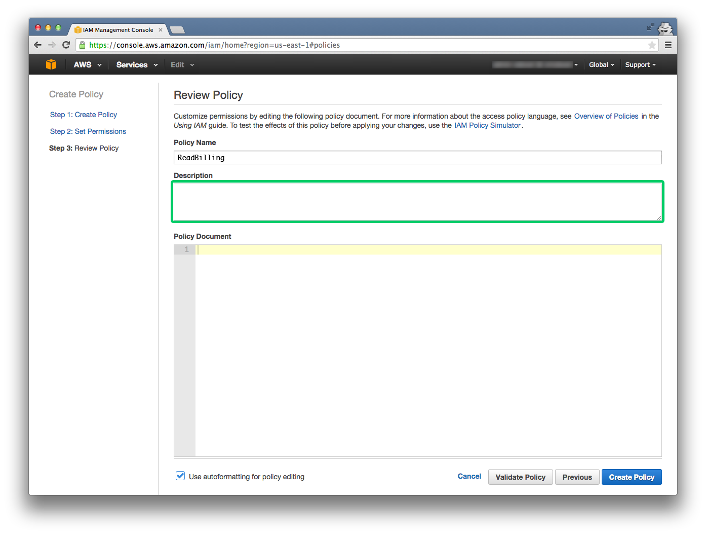 HowTo Create an IAM Policy Dowd and Associates